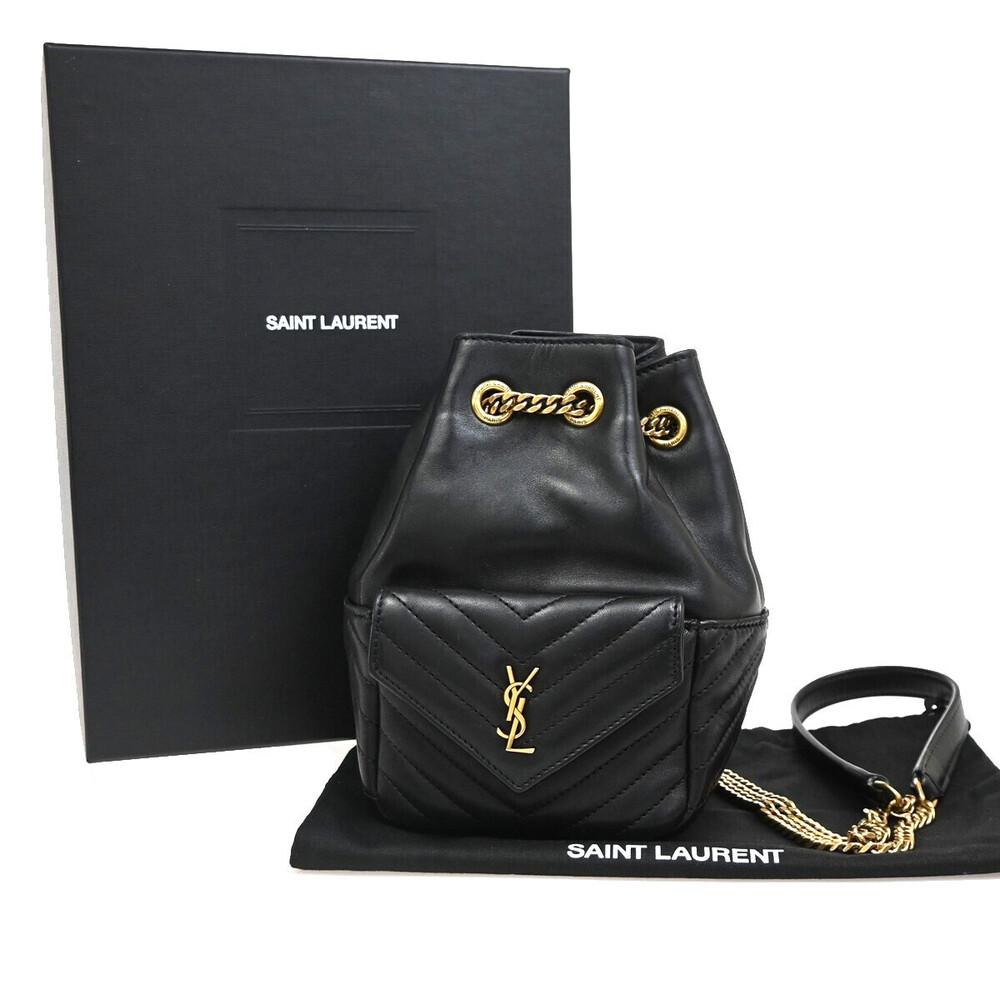 Saint Laurent Joe Bucket Matelasse Chevron Leather Mini